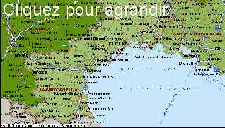 Carte du sud de la France